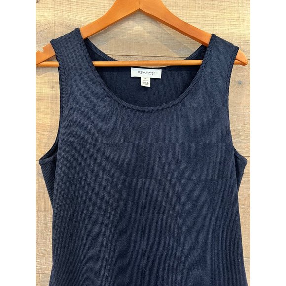 NWOT St John Collection Sleeveless Milano caviar wool Knit Dress Size 10 - Picture 4 of 9